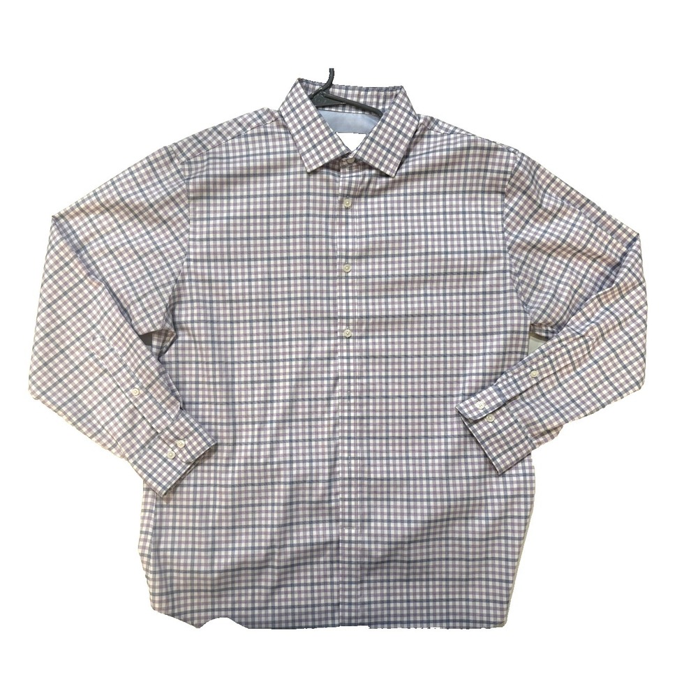 Tommy Hilfiger Button Down Shirt Mens‎ Large Plaid Gingham Flex Fit Quiet Luxury